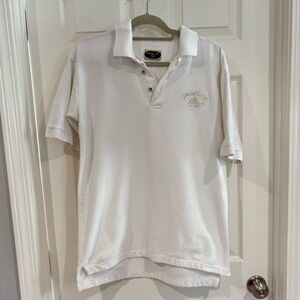 Vintage Back 9 Green Turtle Classic White Polo Short Sleeve Shirt Unisex M/L